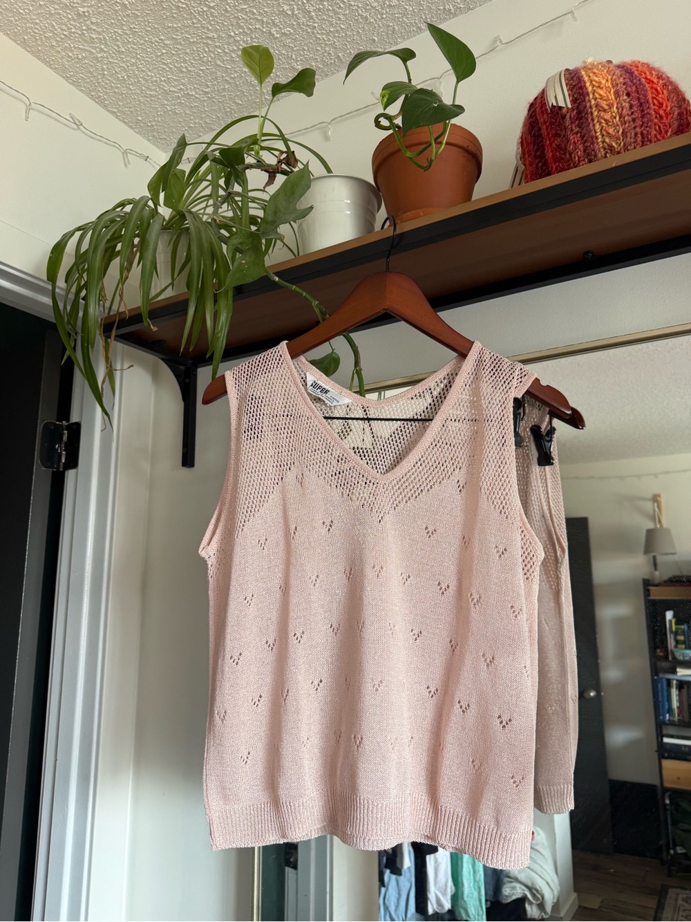 Pointelle tank top